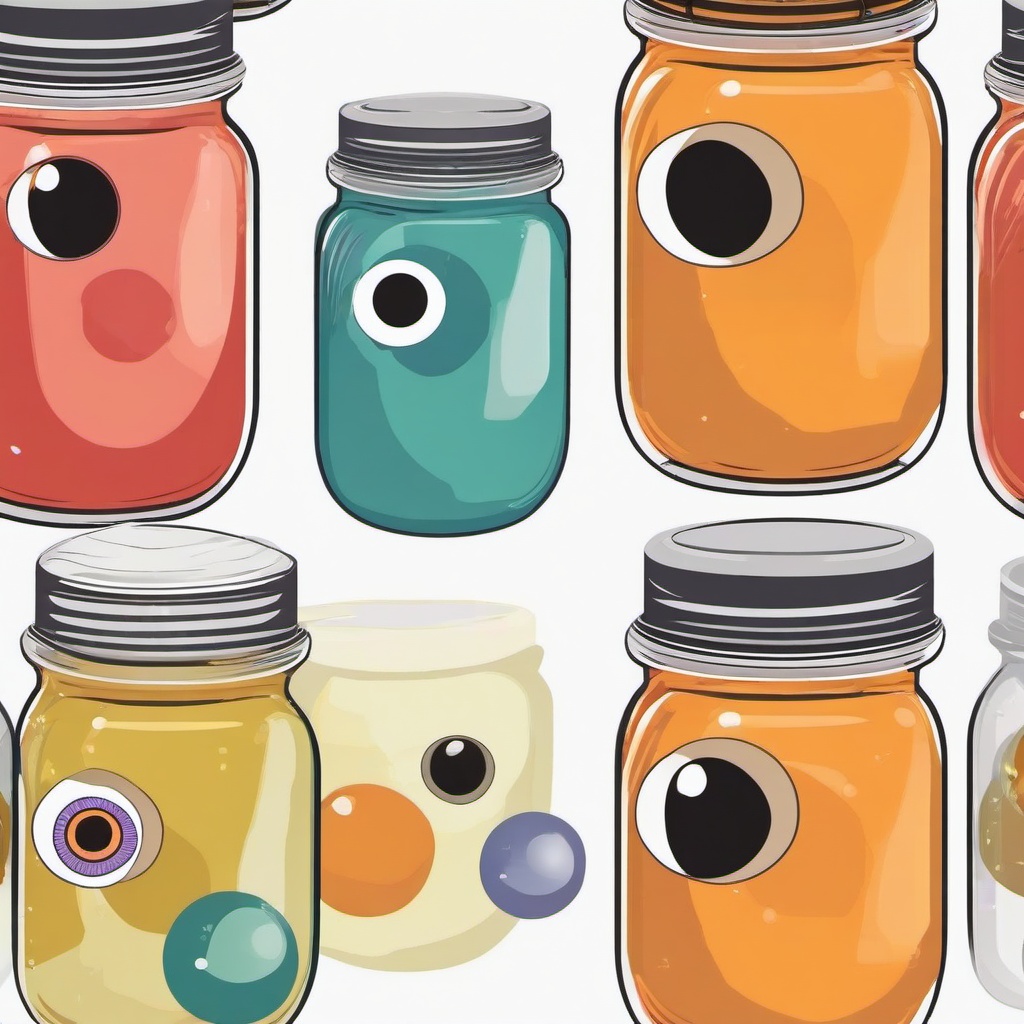 Eyeball clipart - eyeball in a glass jar for Halloween  color,minimalist,vector clipart