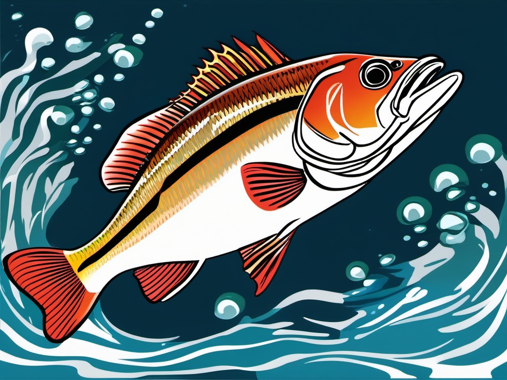 Bass clipart, A beautiful bass fish swimming in clear waters.  simple, 2d flat