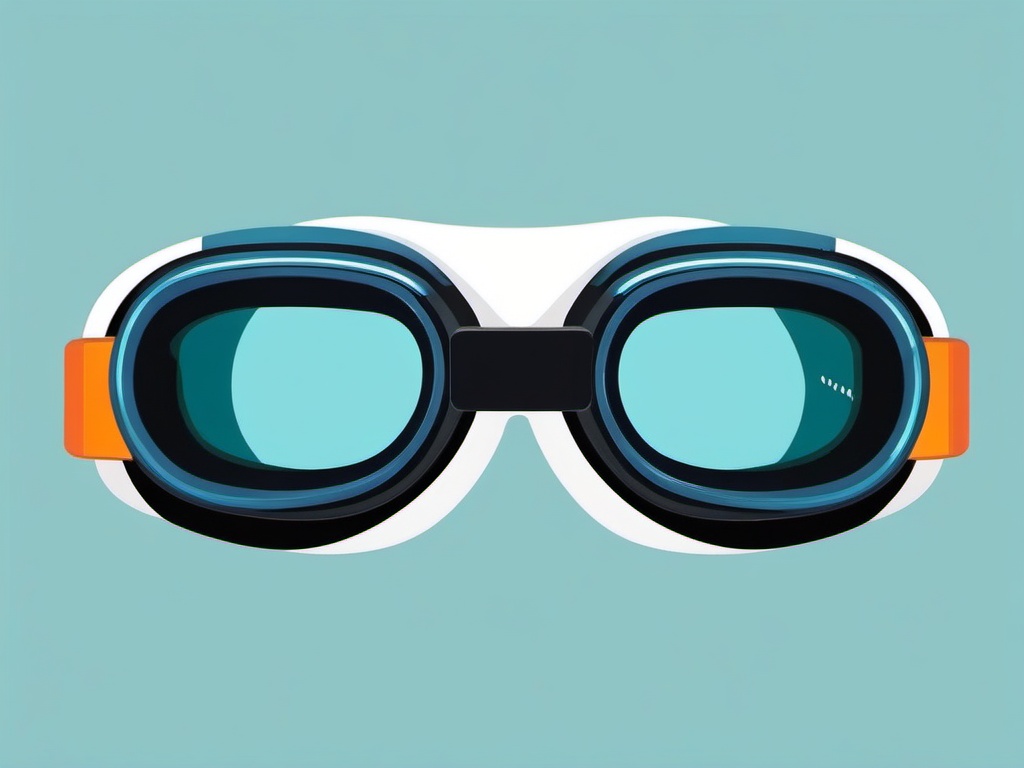 Swimming Goggles Clipart - Swimming goggles for underwater vision.  color vector clipart, minimal style