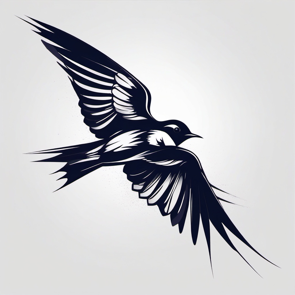 Tattoo Swallow Bird - Swallow bird tattoo ideas  minimalist tattoo design, white background