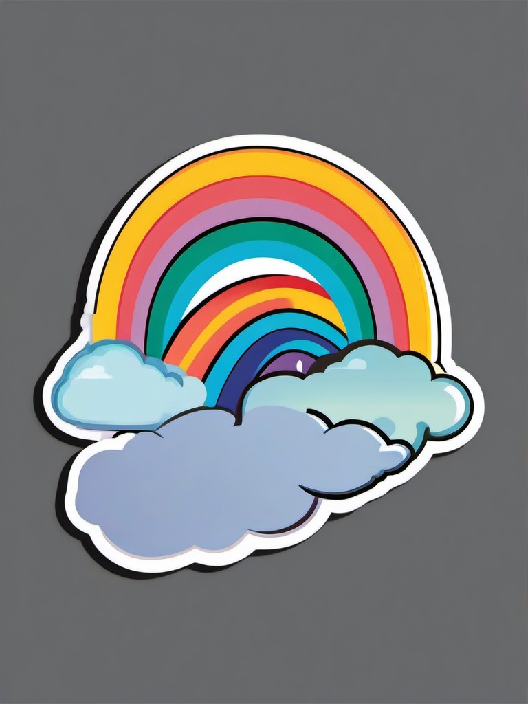 Chasing Rainbows Sticker - Embrace the whimsy and optimism of chasing rainbows with this colorful sticker, , sticker vector art, minimalist design