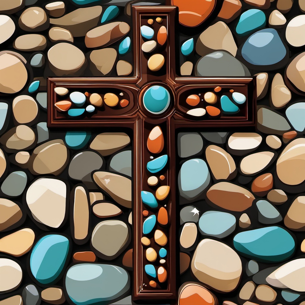 Cross clipart - cross made of stones  