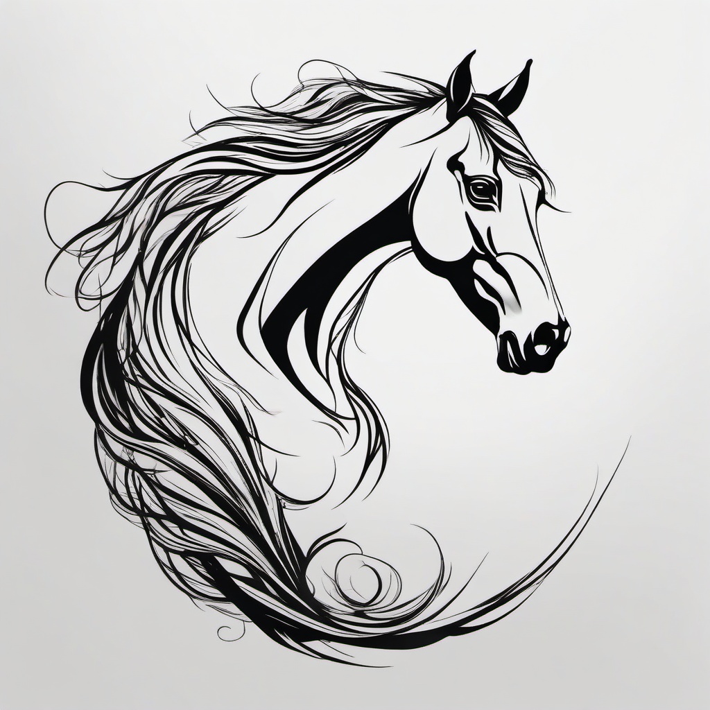 horse tattoo picture  simple tattoo,minimalist,white background