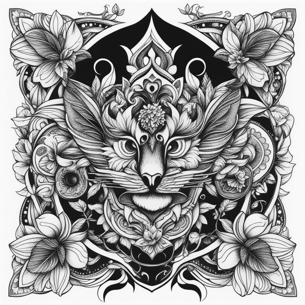 thigh tattoos design black and white 