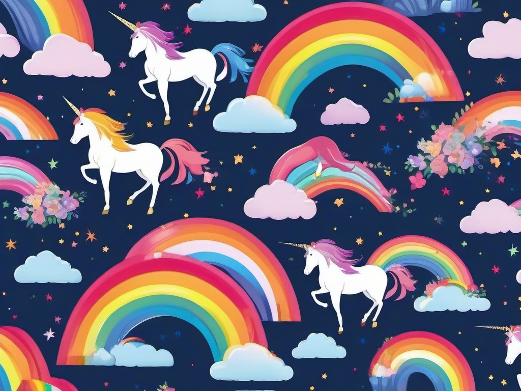 Rainbows And Unicorns Background  