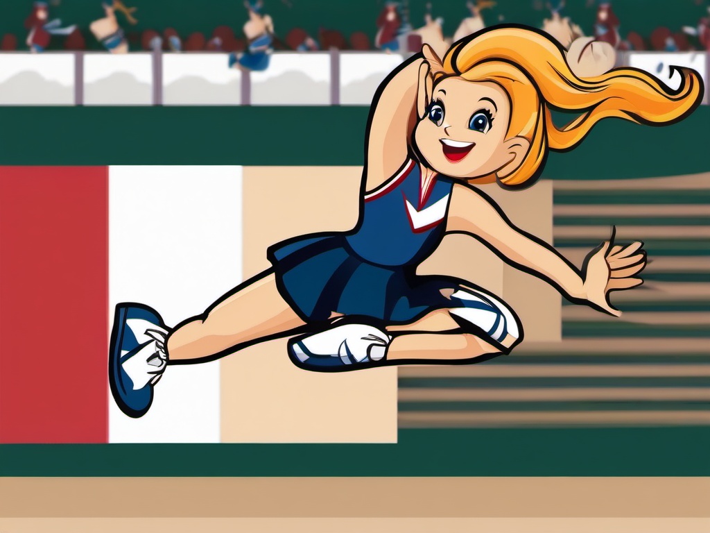 Cheerleader clipart - cheerleader jumping in the air  