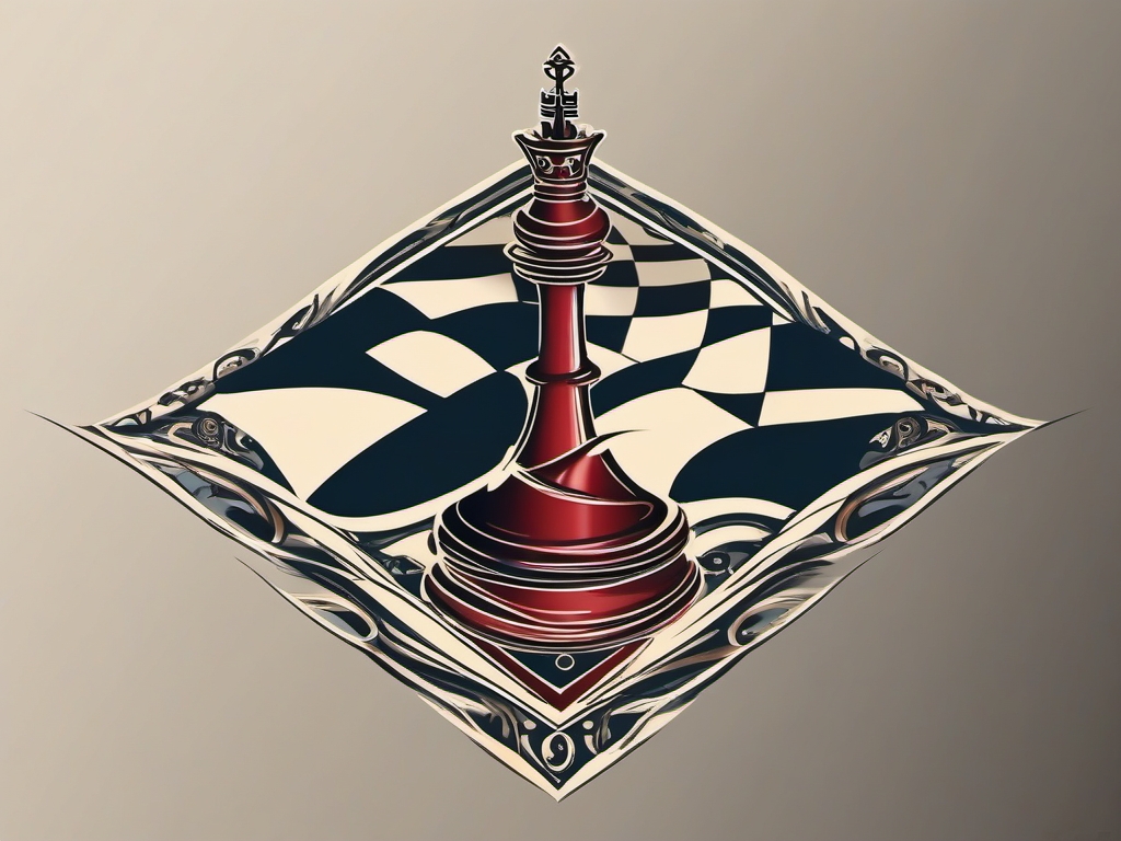 Bishop chess tattoo: Elegance in movement, representing diagonal grace on the board.  simple color tattoo style