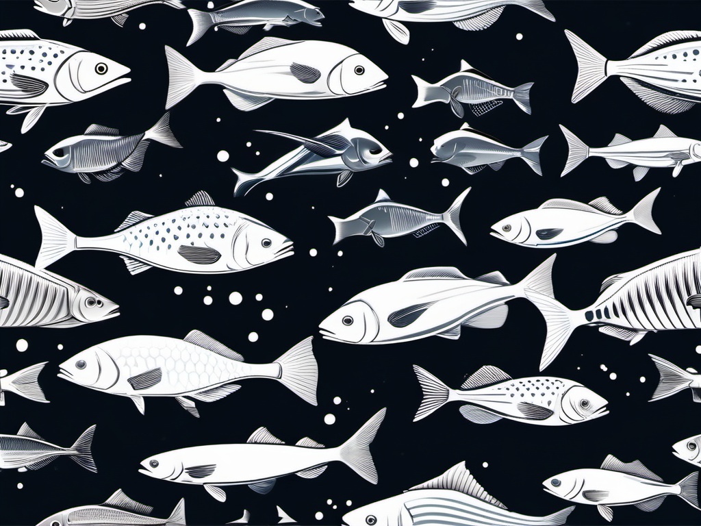 Tilefish Clipart - Tilefish in the deep-sea darkness , minimal, 2d