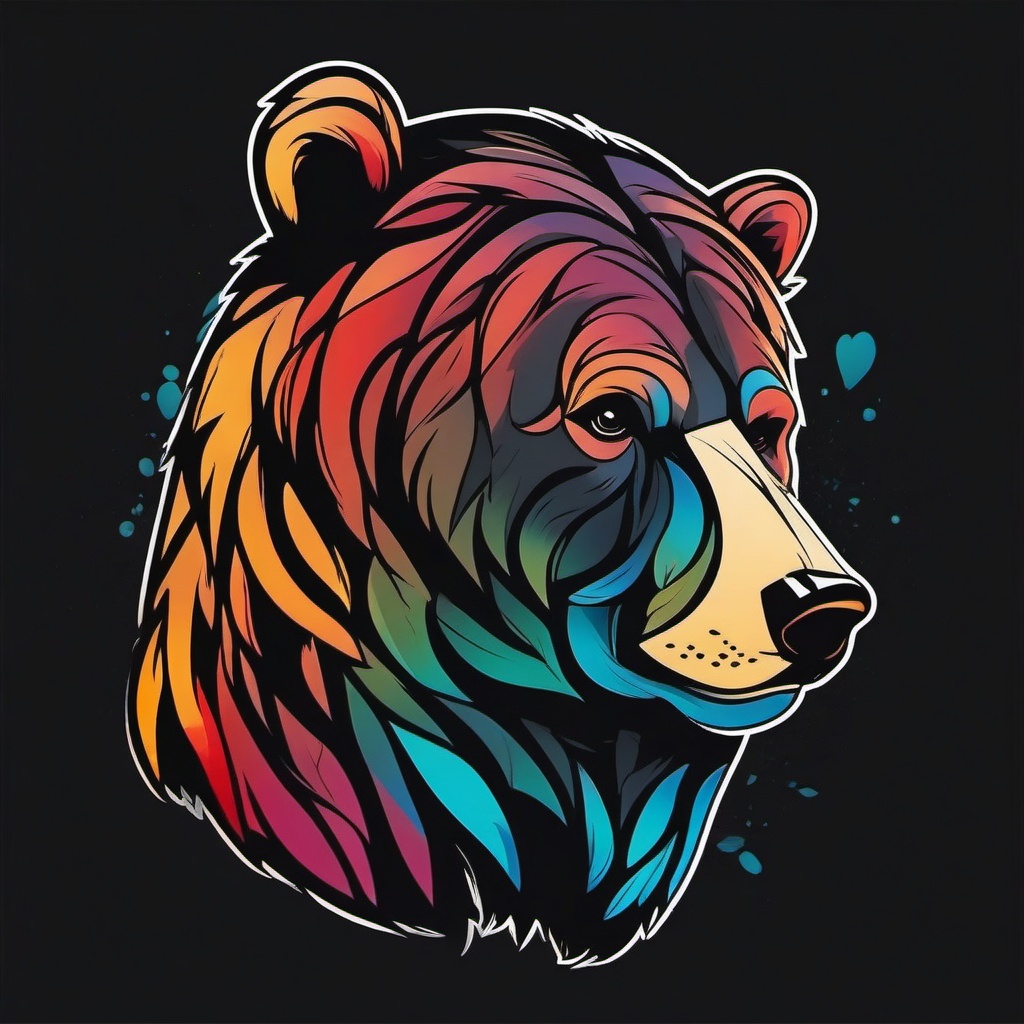 cool bear tattoo  simple vector color tattoo