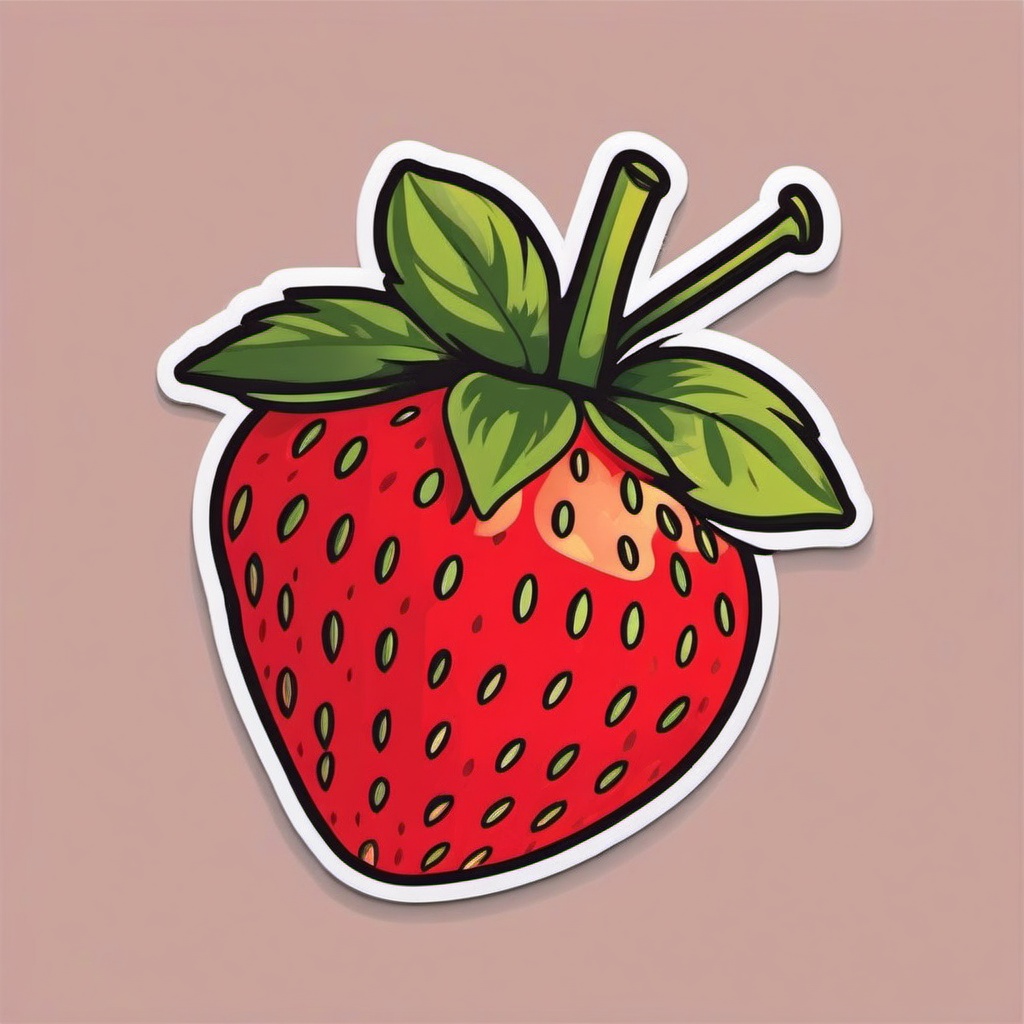 Strawberry Sticker - Juicy and sweet, a strawberry-patterned delight, , sticker vector art, minimalist design