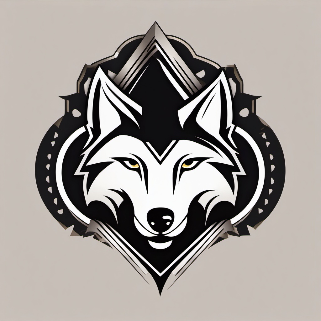 wolf head logo style with ace of spades in a modern design