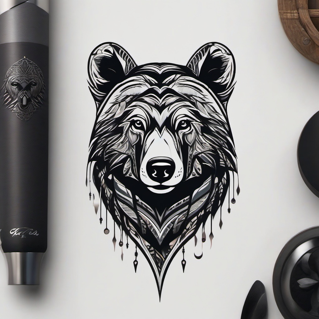 bear cub tattoo designs  simple vector color tattoo