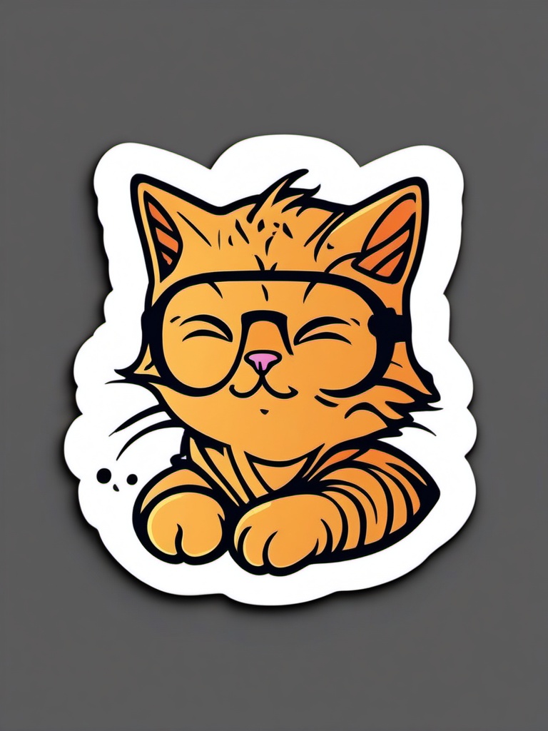 Genius Cat sticker- Brainy Feline Humor, , sticker vector art, minimalist design