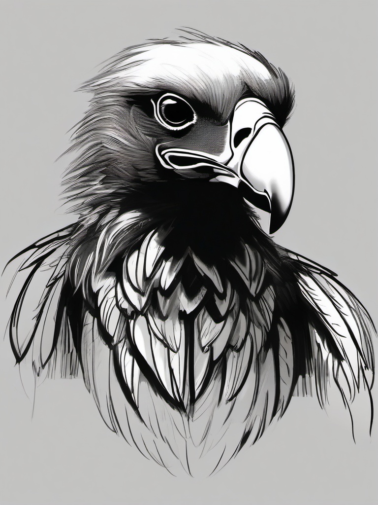 drawing of vulture  minimal rough sketch scribbles,doodles,black and white