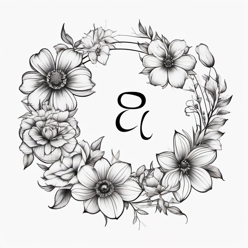 Cancer Sign Flower Tattoos-Creative and personalized tattoo designs featuring flowers associated with the zodiac sign Cancer.  simple color tattoo,white background
