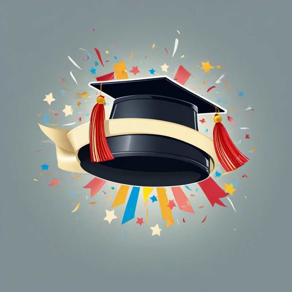 Graduation Hat clipart - graduation hat being tossed in the air  