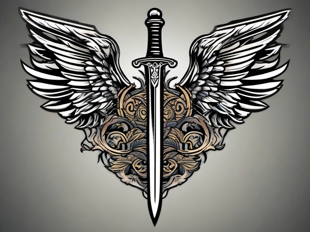 st michael sword tattoo  simple vector color tattoo