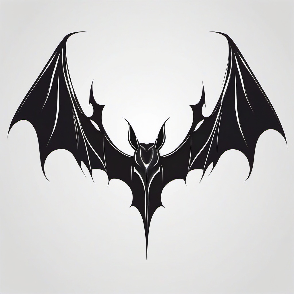 Tattoo Bat Wings-Creative and artistic tattoo design featuring bat wings as the prominent element.  simple color tattoo,white background
