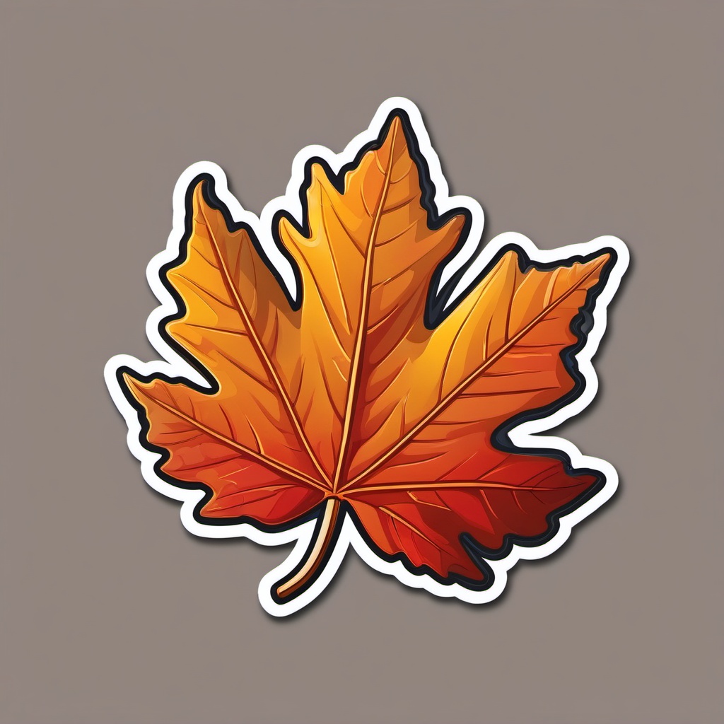 Maple Leaf Sticker - Maple leaf for autumn vibes, ,vector color sticker art,minimal