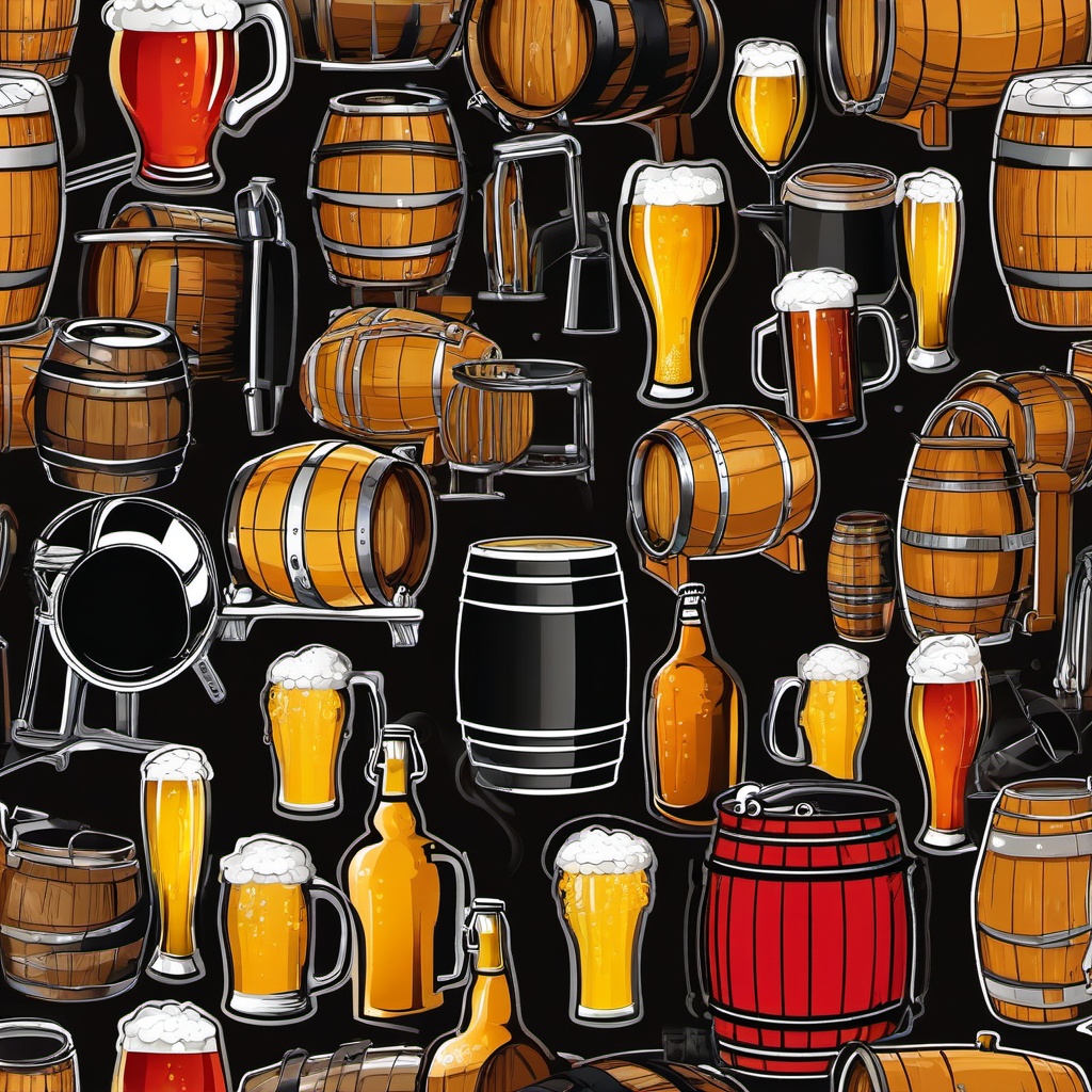 Beer clipart - beer kegs and taps  vector clipart