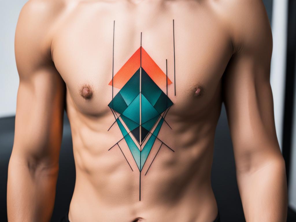 geometric tattoo minimalist color design 