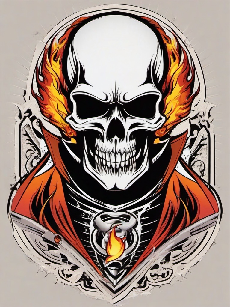 Tattoo Ghost Rider-Homage to the supernatural antihero, love for the occult and rebellious spirit.  simple vector color tattoo