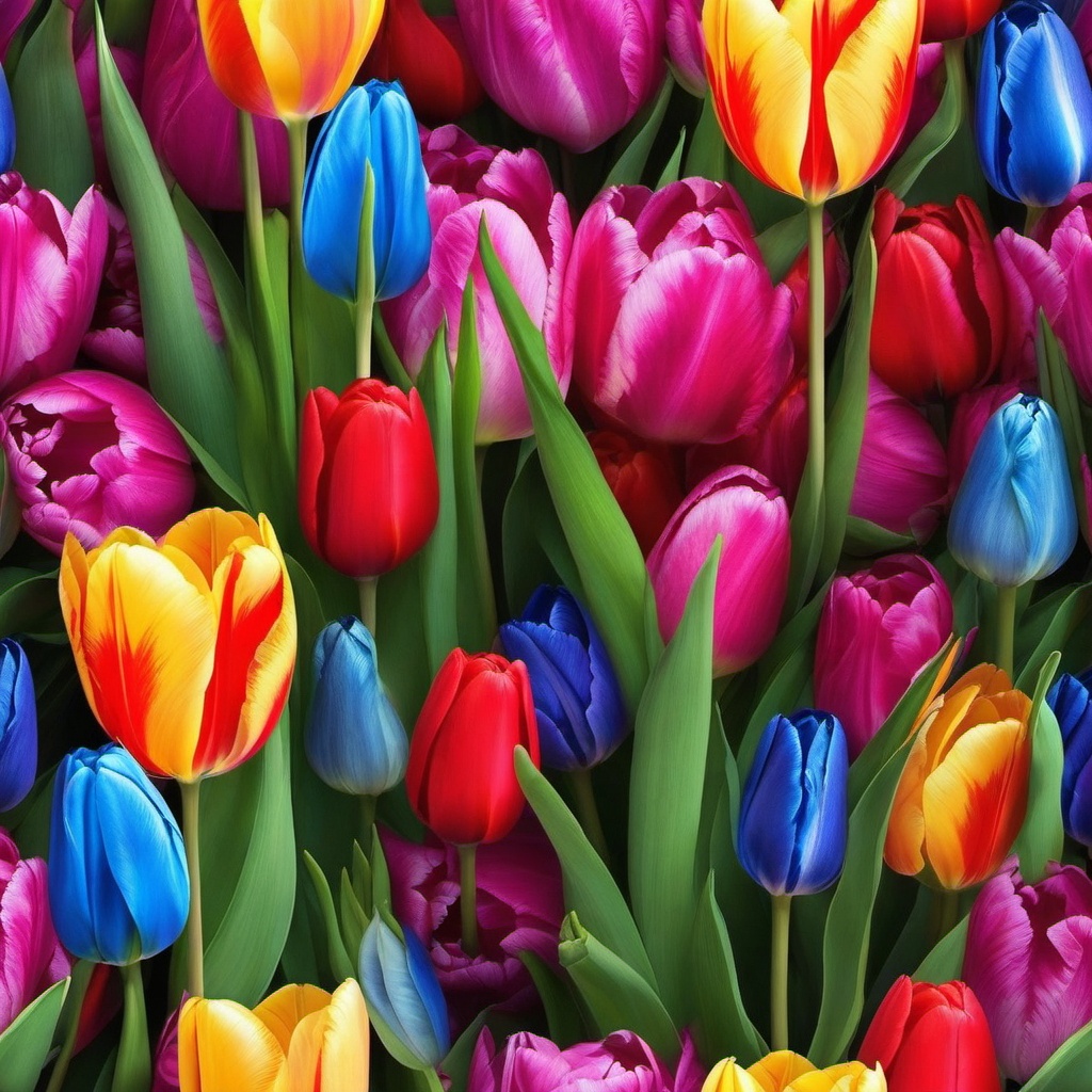 Flower Wallpaper iPhone - Vibrant Tulip Garden on Your iPhone Screen, Blossoming with Colors  intricate patterns, splash art, wallpaper art