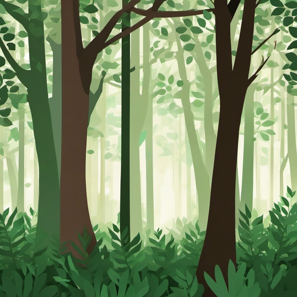 Tree Art Clip,Creating a forest-themed background  simple, 2d flat