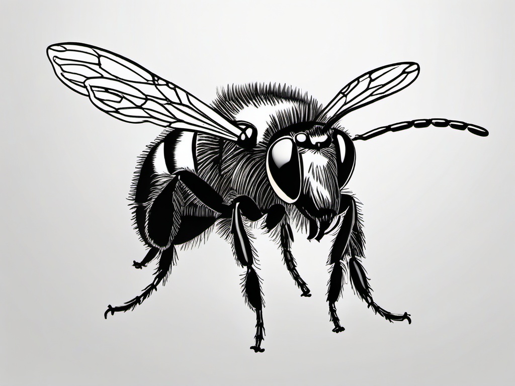 drawing of a sweat bee  minimal rough sketch scribbles,doodles,black and white