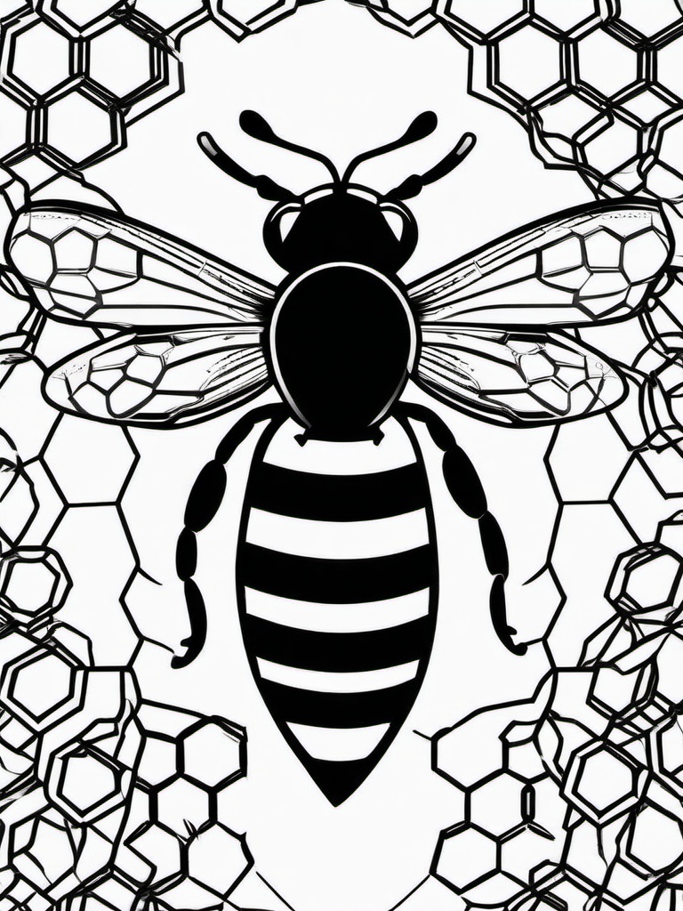 bee with honeycomb tattoo  vector tattoo design