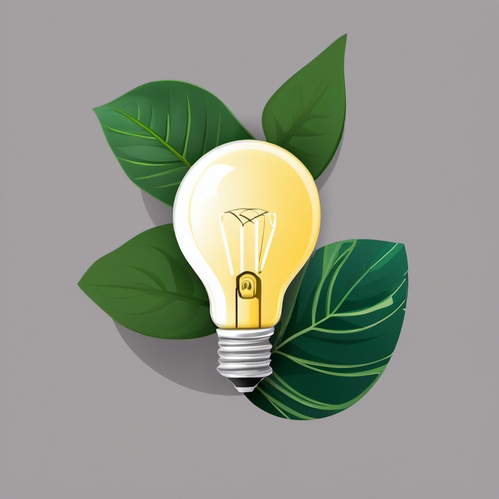 Lightbulb clipart - lightbulb on a table with a plant  