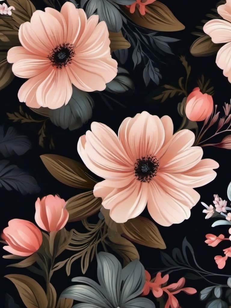 Dark Floral Iphone Wallpaper  ,mobile iphone background wallpaper