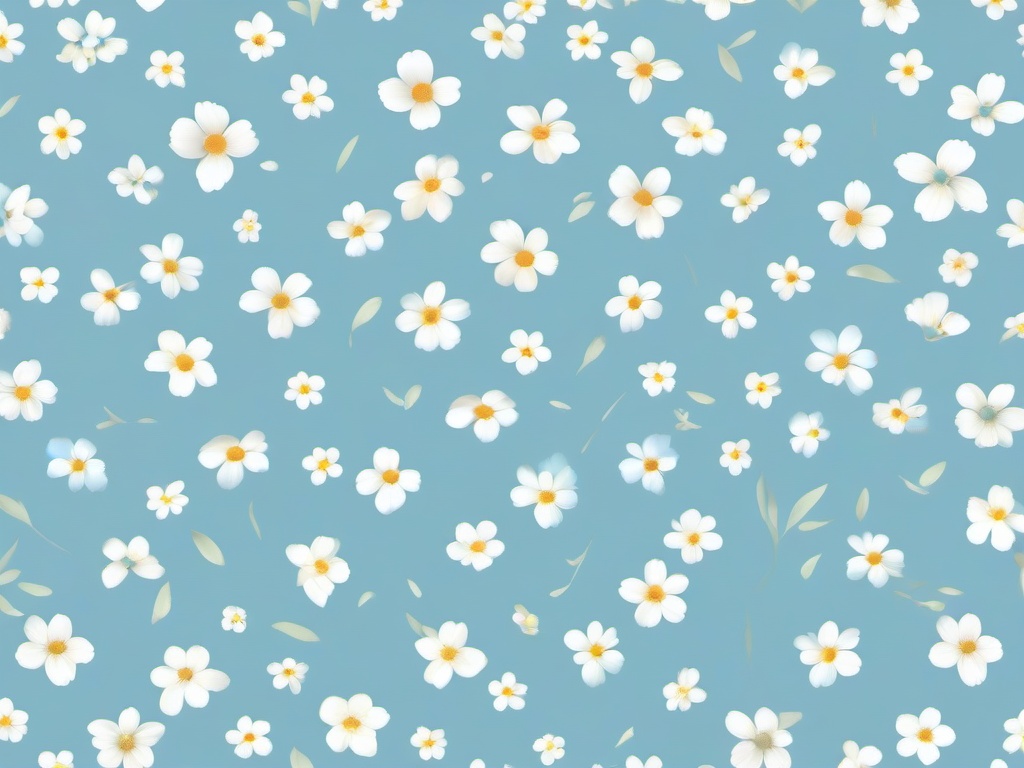 Light Blue Flower Wallpaper-Soft light blue background with delicate white flowers scattered throughout  background wallpaper