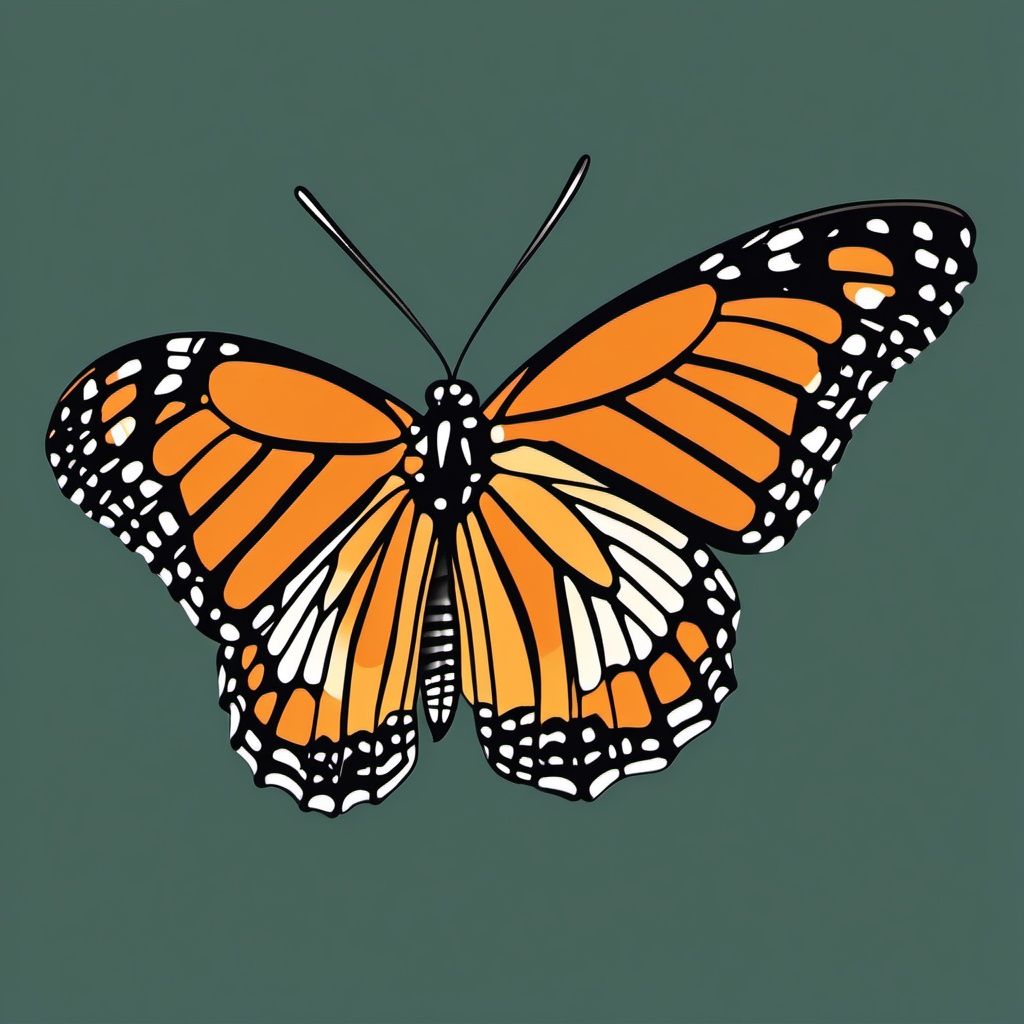 Viceroy Butterfly Clip Art - A viceroy butterfly with mimicry of the monarch,  color vector clipart, minimal style