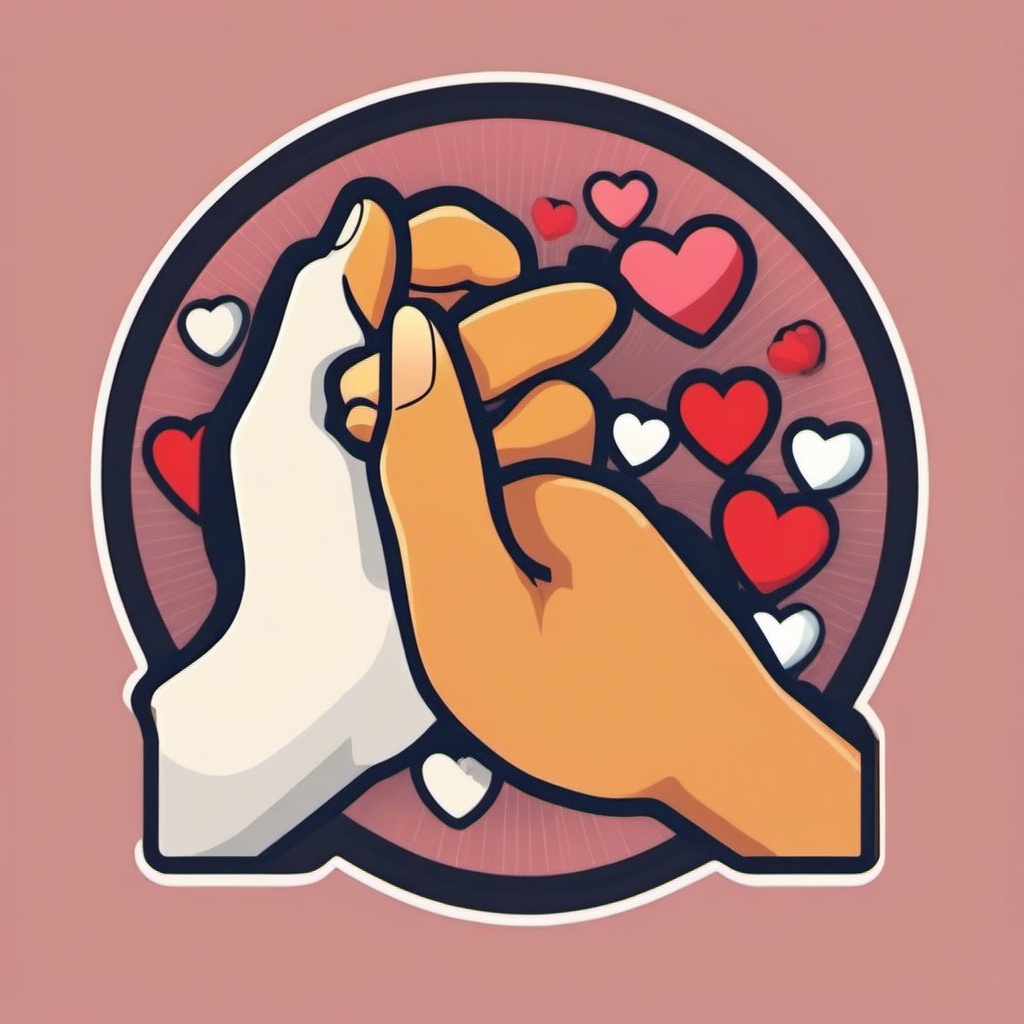 Heart Hand Gesture Emoji Sticker - Sign language of love, , sticker vector art, minimalist design