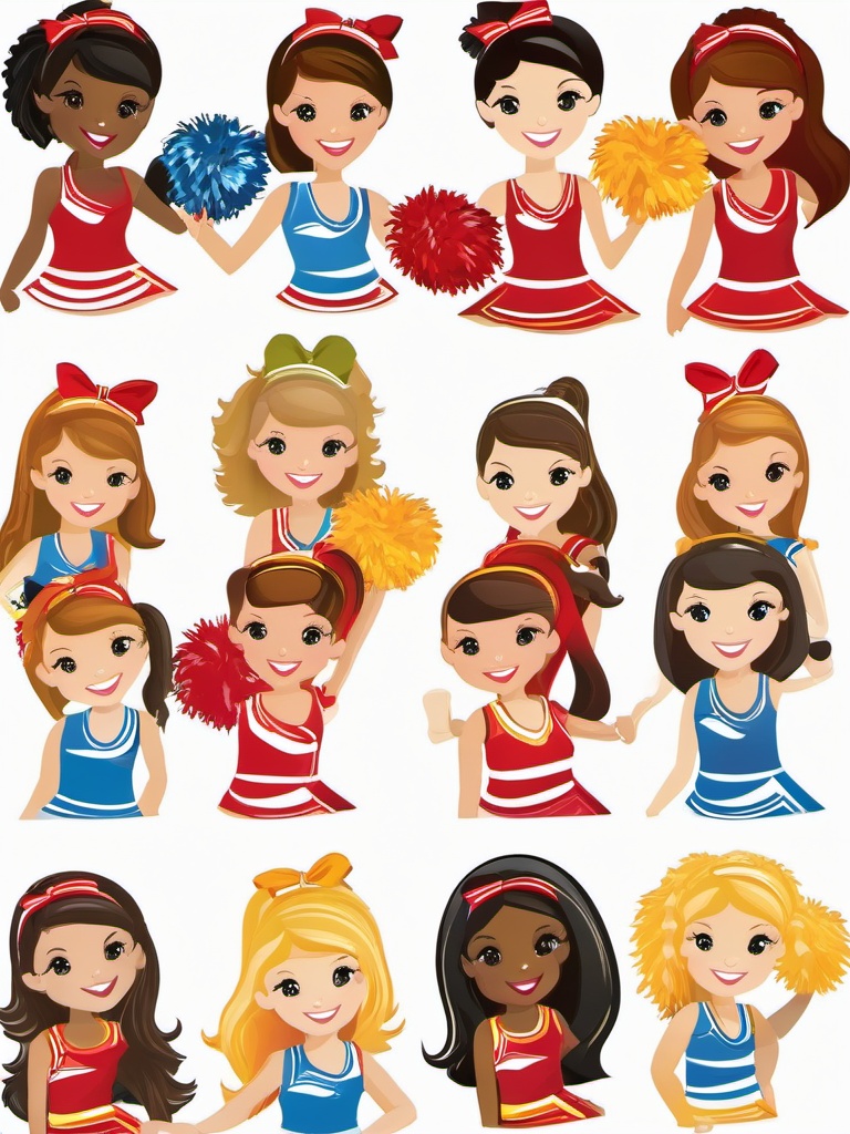 Cheer clipart - cheerleaders on the sidelines  