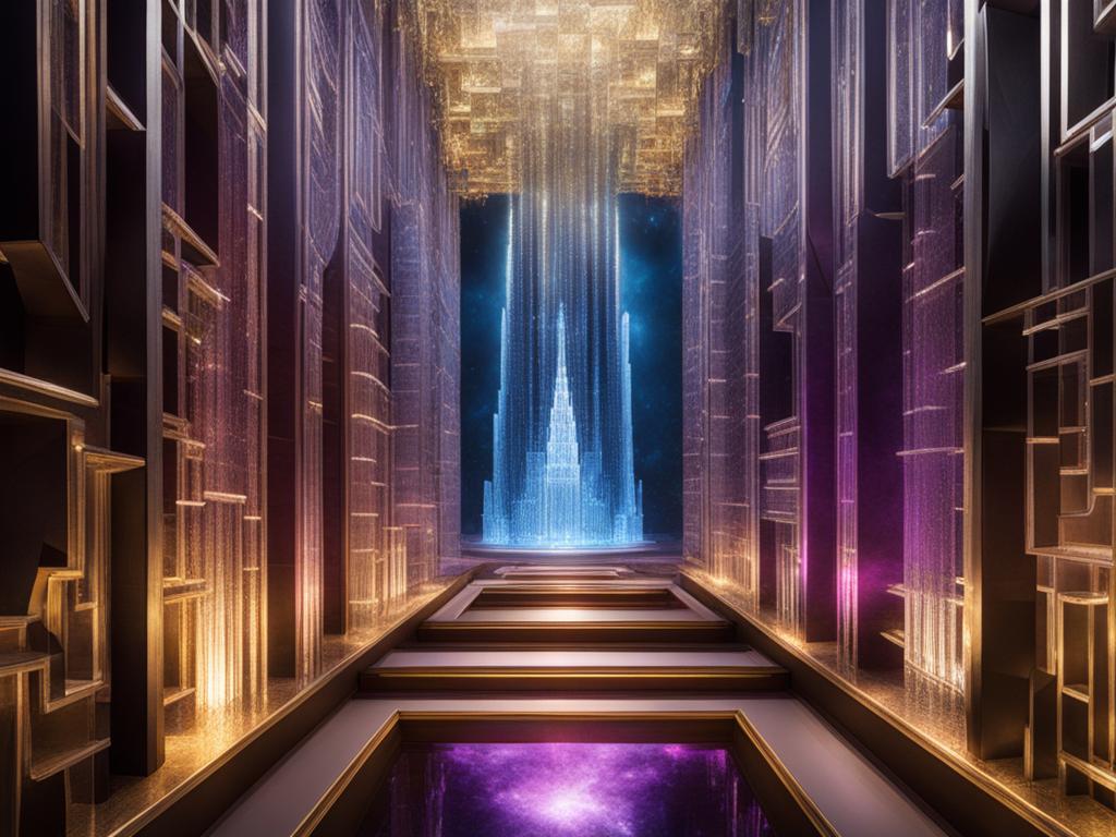 conquer a maze made of crystal with shifting passages and dazzling reflections at crystal labyrinth. 