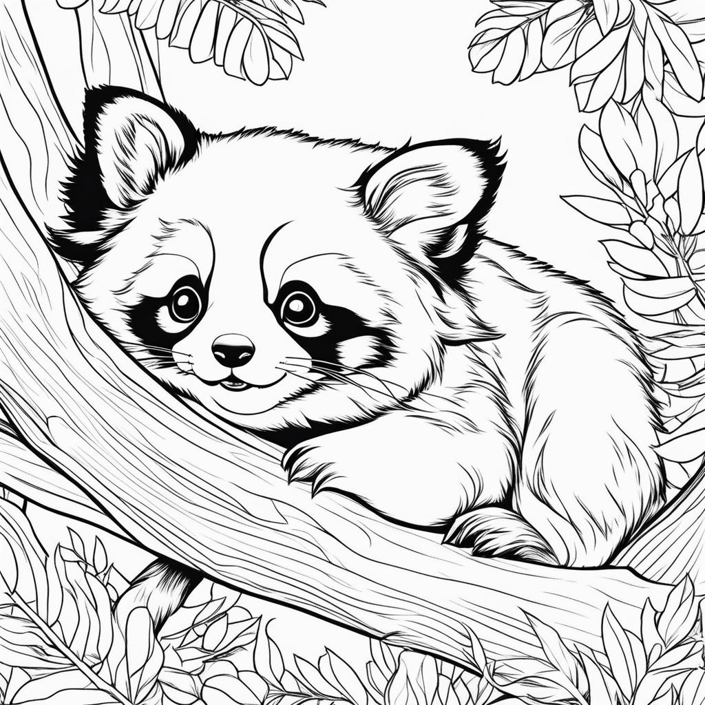 red pandas cute animals coloring page 