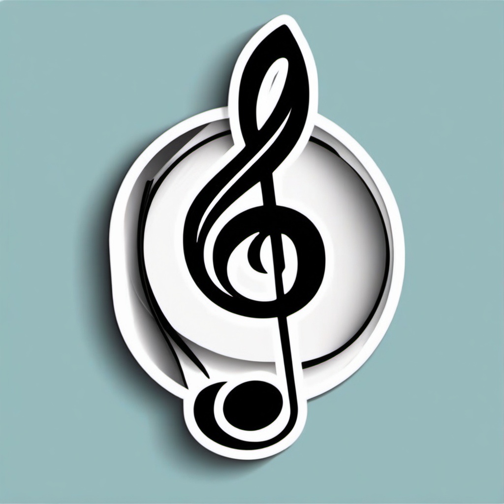 Musical Note Sticker - Expressing musical talent and passion with the iconic musical note, , sticker vector art, minimalist design