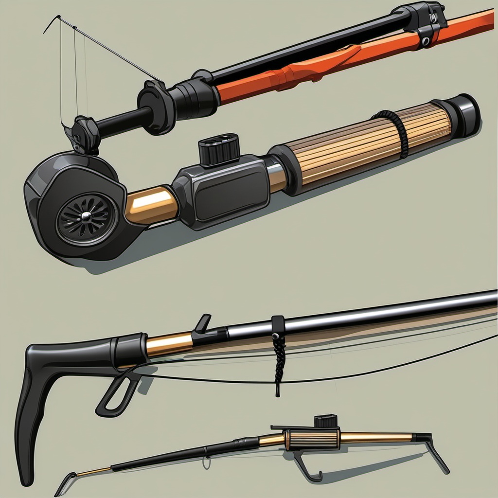 Clipart fishing rod, A detailed fishing rod ready for casting.  simple, 2d flat