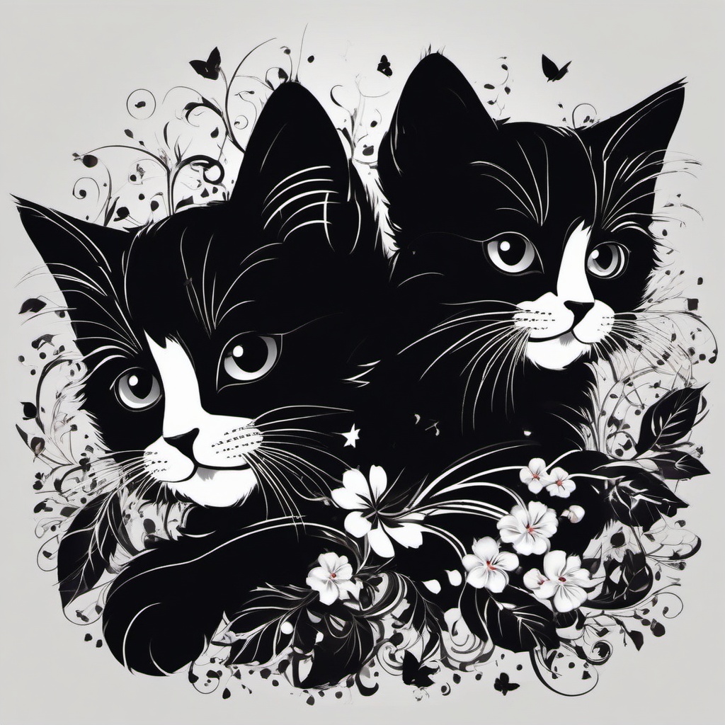 Black Cute Wallpaper - Adorable Black Kittens at Play, Cuteness Overload  intricate patterns, splash art, wallpaper art