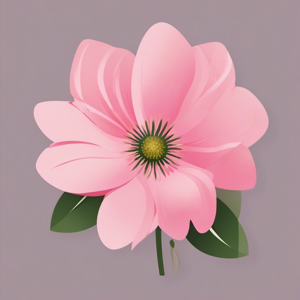 Pink flower clipart, A delicate and pink-hued flower.  simple, 2d flat