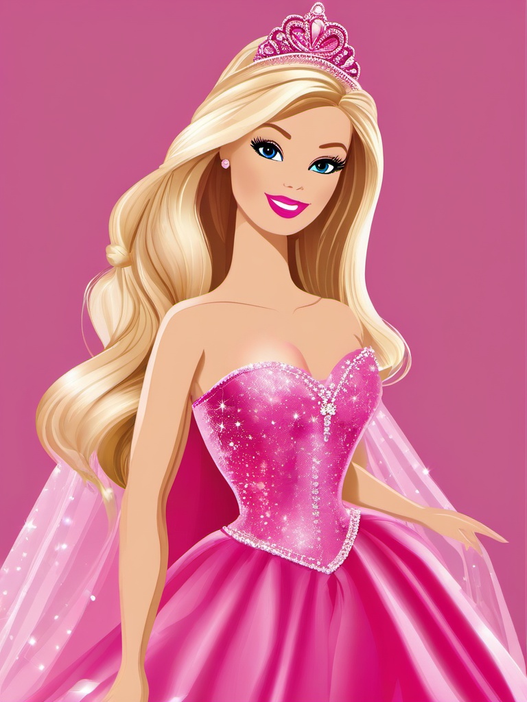 Barbie clipart - Barbie dressed as a princess  clipart