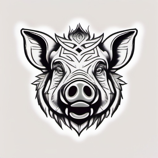 Boar small tattoo   ,tattoo design, white background