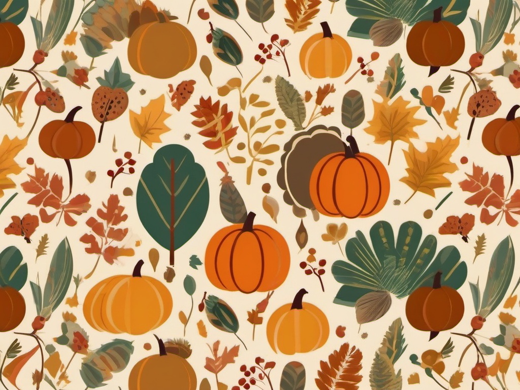 Thanksgiving Wallpaper-A retro-inspired Thanksgiving design, with vintage patterns and nostalgic colors.  aesthetic background wallpaper