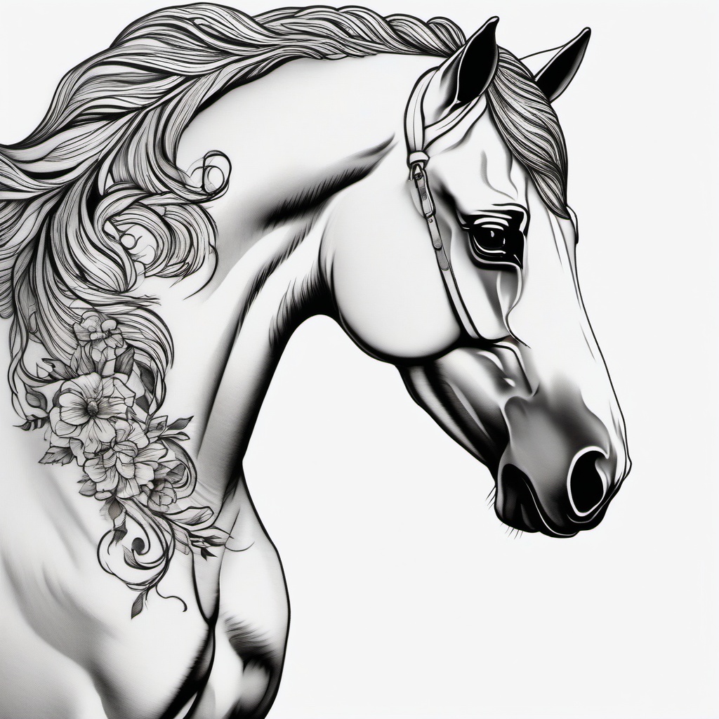 horse tattoo traditional  simple tattoo,minimalist,white background