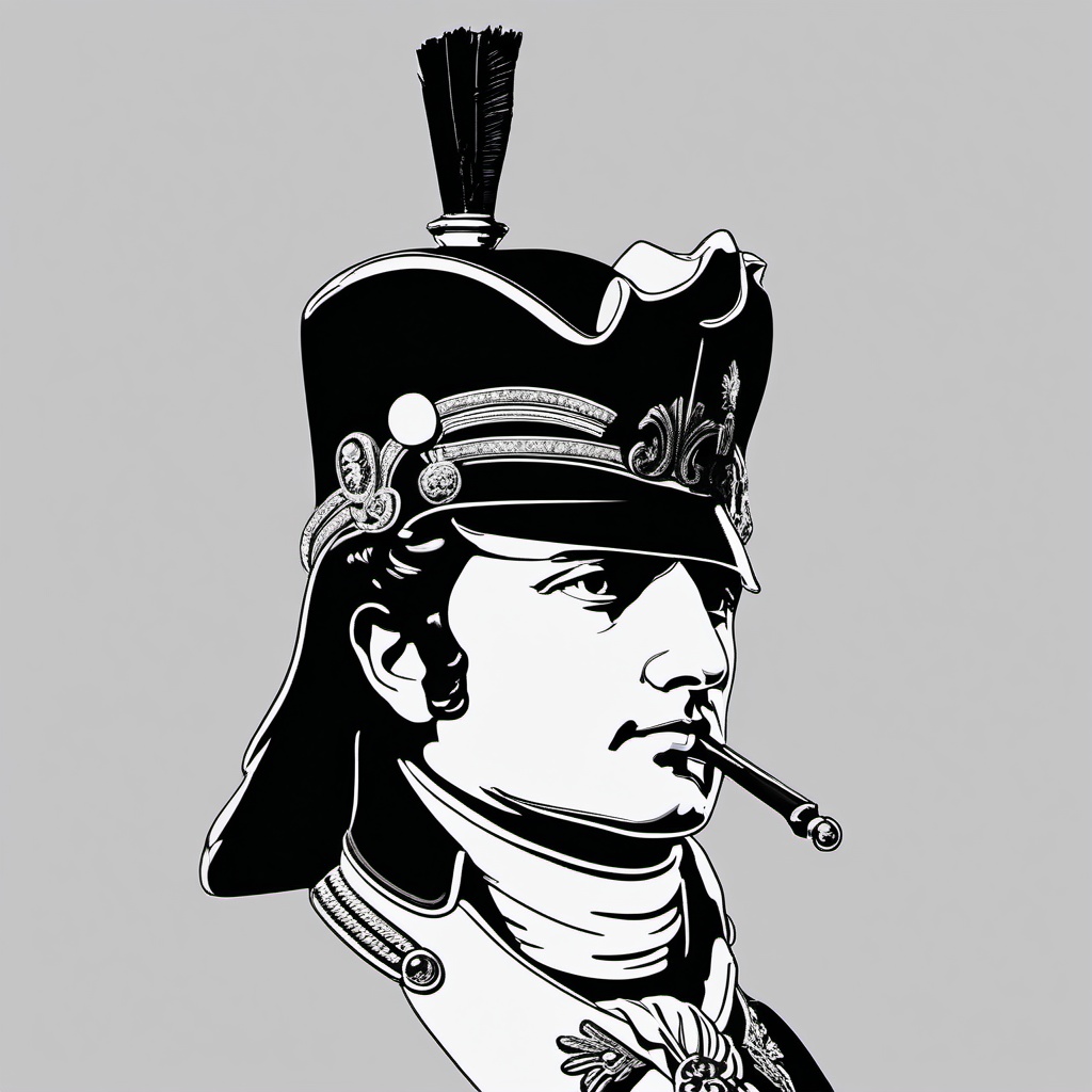 sketch of napoleon bonaparte  minimal rough sketch scribbles,doodles,black and white