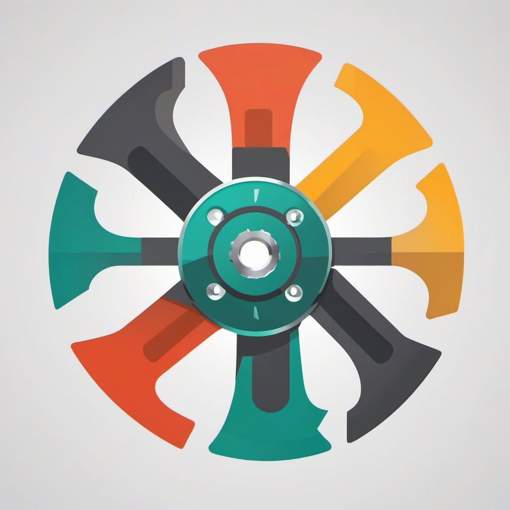 Gear and Wrench Icon - Gear and wrench icon for machinery and maintenance,  color vector clipart, minimal style