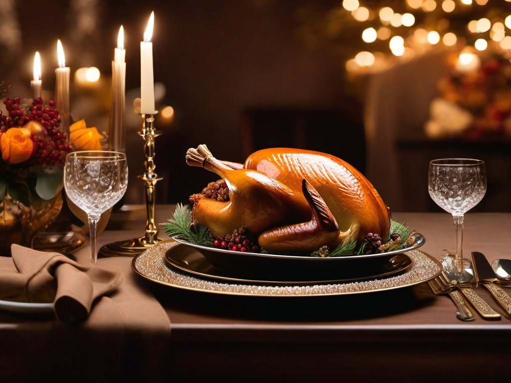 Thanksgiving Wallpaper-A festive Thanksgiving table setting, with elegant tablecloths, sparkling centerpieces, and festive tableware.  aesthetic background wallpaper