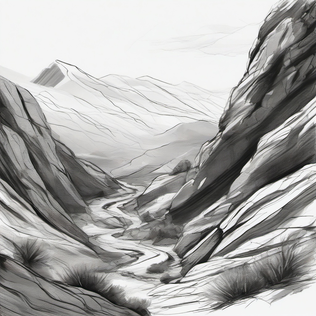 drawing of a viper in a rocky landscape  minimal rough sketch scribbles,doodles,black and white